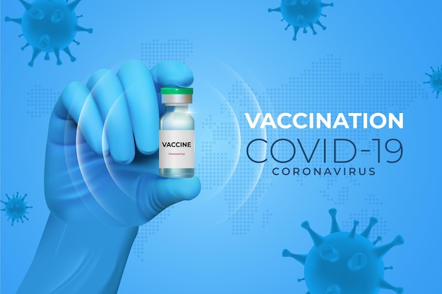 Coronavirus informative vaccination background