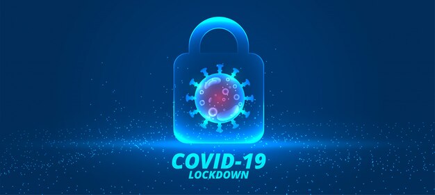 Coronavirus lockdown background with virus cell design