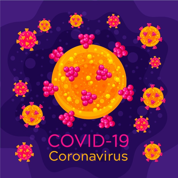 Vettore gratuito tema del modello logo coronavirus