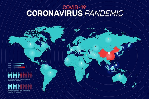 Free Vector coronavirus map concept