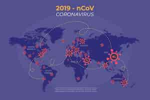 Free vector coronavirus map concept