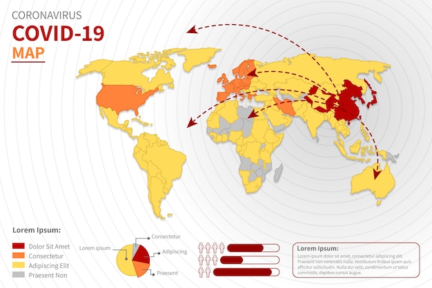 Coronavirus map concept