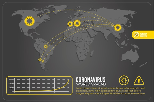 Coronavirus map concept