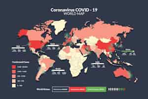 Free vector coronavirus map concept