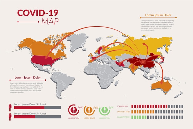 Free Vector coronavirus map concept