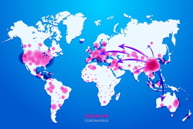 Coronavirus map concept