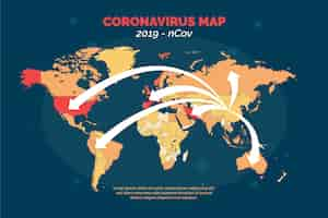 Vettore gratuito progettazione di mappe coronavirus