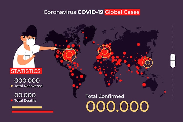 Free vector coronavirus map with details illustrated