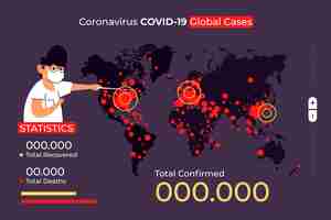 Free vector coronavirus map with details illustrated