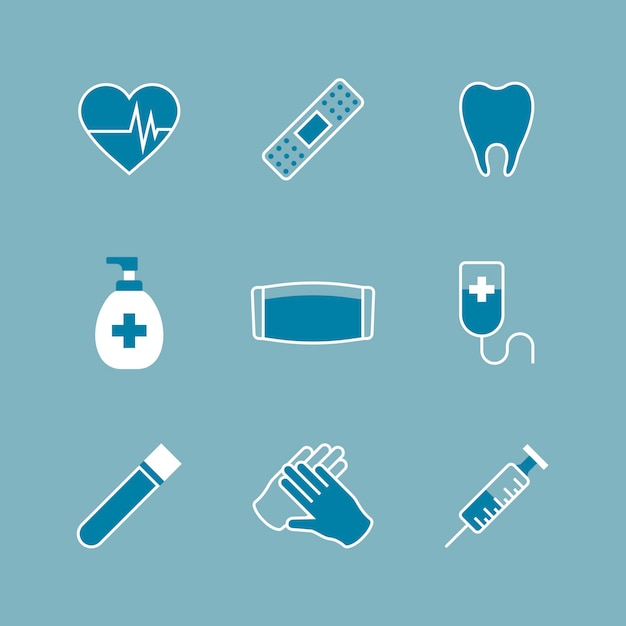 Free vector coronavirus medical equipment element set vector