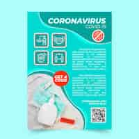 Free vector coronavirus medical products flyer with photo