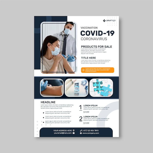 Free vector coronavirus medical products print template
