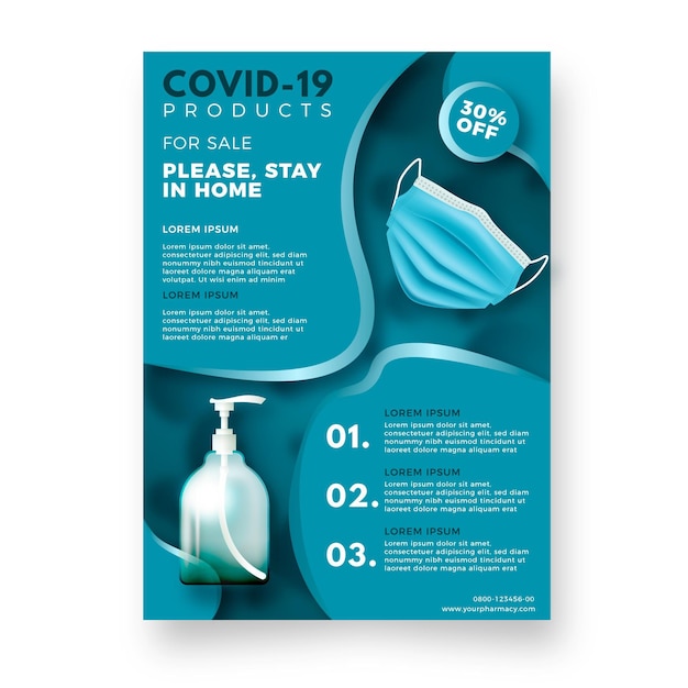 Free vector coronavirus medical products print template