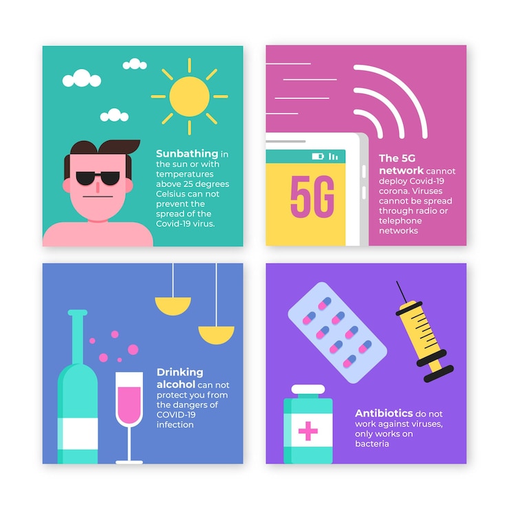 Free Vector coronavirus myths list for instagram