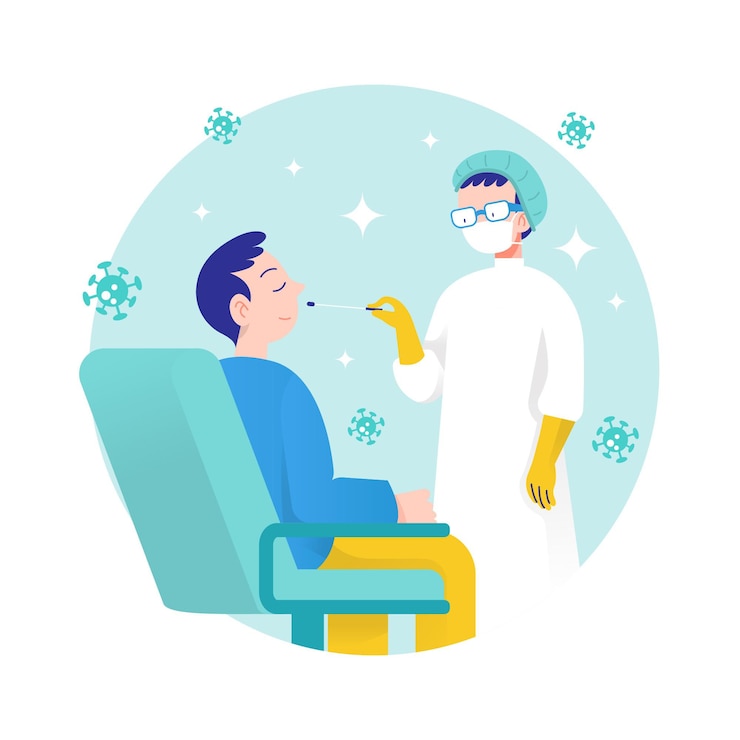 Free Vector coronavirus nasal swab test concept