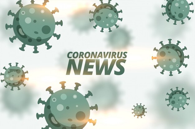 Coronavirus news background with floating virus cells