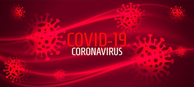 Striscione rosso con diffusione del nuovo covid-19 di coronavirus