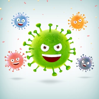 Coronavirus outbreak covid-19 emoticon cartoon