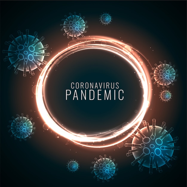 Coronavirus pandemic background with floating virus cells