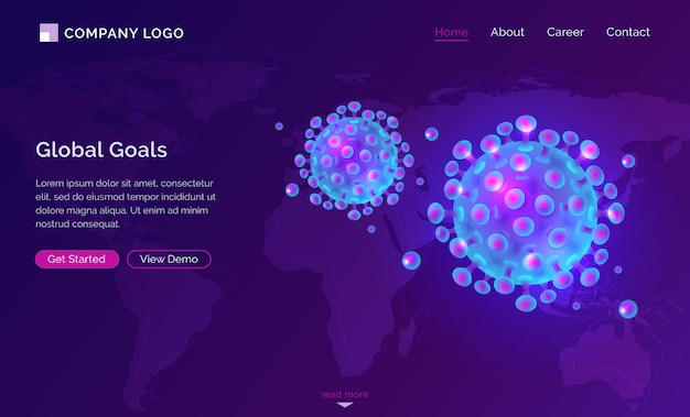 Free vector coronavirus pandemic covid 19 isometric web design