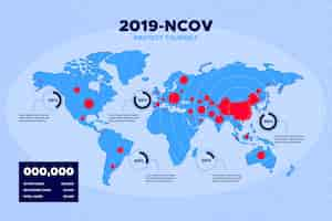 Free vector coronavirus pandemic map