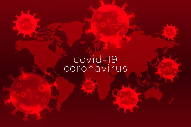 Coronavirus pandemic spread background in red shades