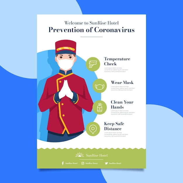 Coronavirus prevention poster for hotels
