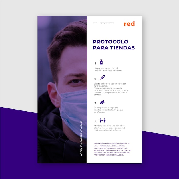 Free vector coronavirus prevention poster for stores