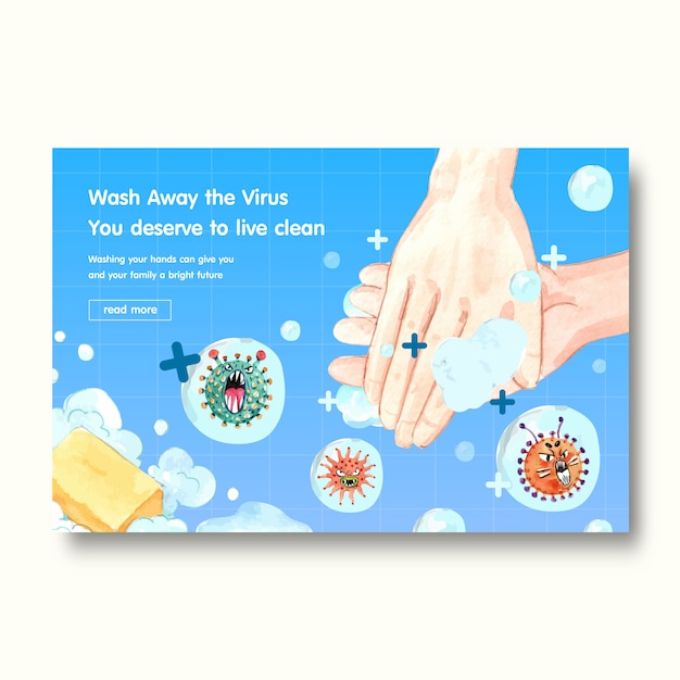 Free vector coronavirus safety watercolor illustration