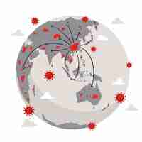 Free vector coronavirus spreading all over the world pandemic concept