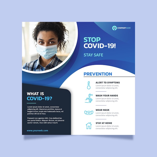 Coronavirus square flyer template