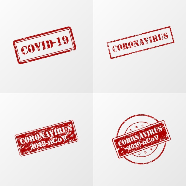 Coronavirus stamp in red color