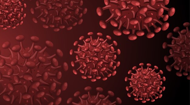Структура коронавируса красный фон
