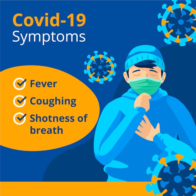 Coronavirus symptoms illustration