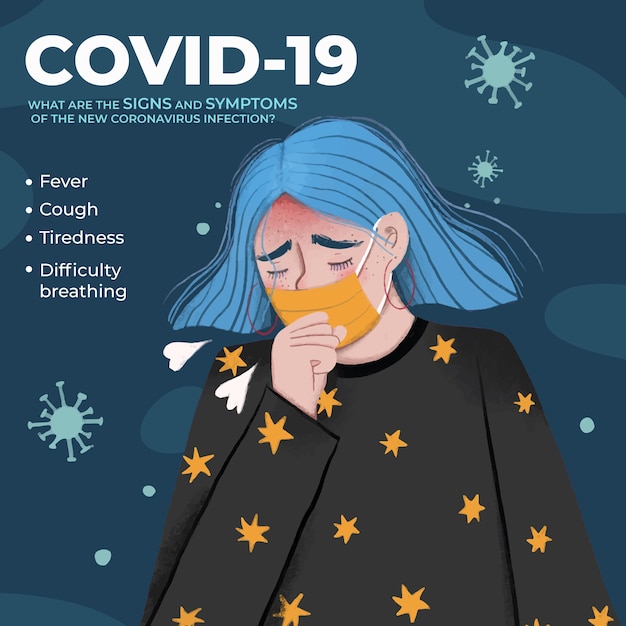 Free vector coronavirus symptoms illustration