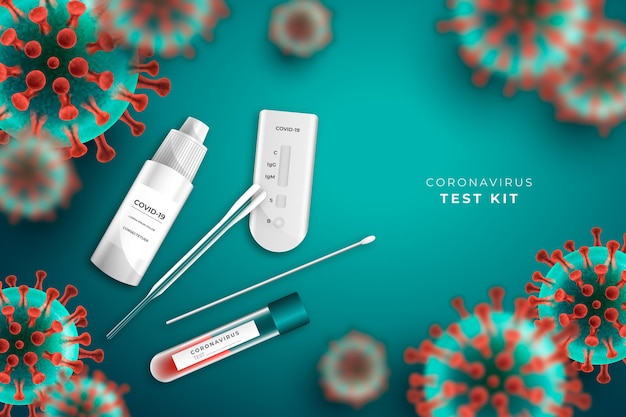 Free vector coronavirus test kit background