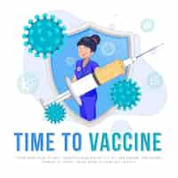 Free vector coronavirus vaccination campaign template