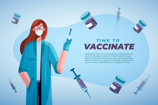 Vettore gratuito campagna di vaccinazione contro il coronavirus