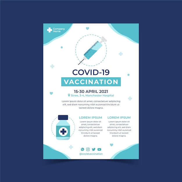 Free vector coronavirus vaccination flat flyer