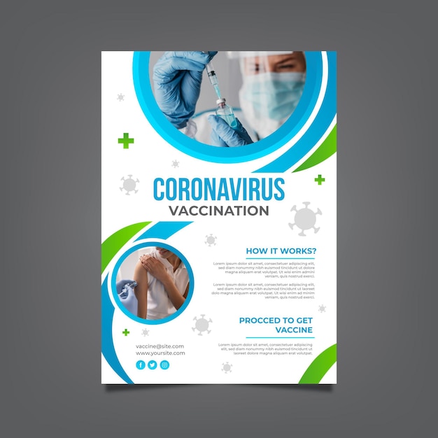 Coronavirus vaccination flyer template