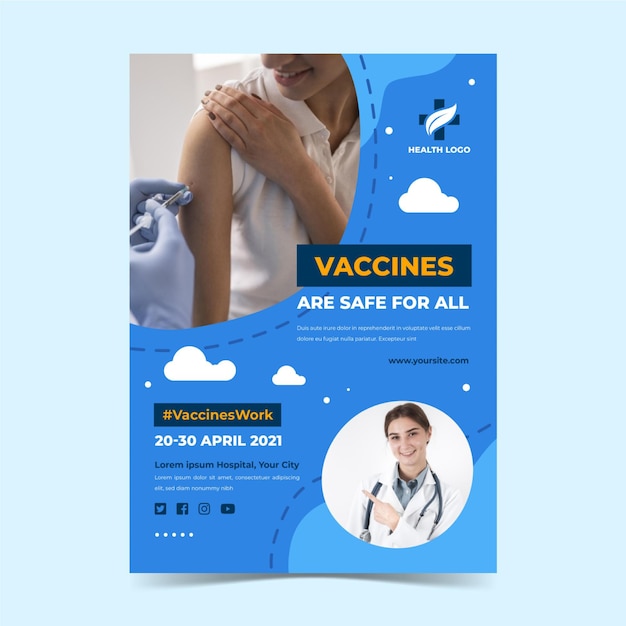 Free vector coronavirus vaccination flyer