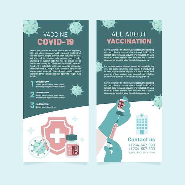 Coronavirus vaccination informative brochure template