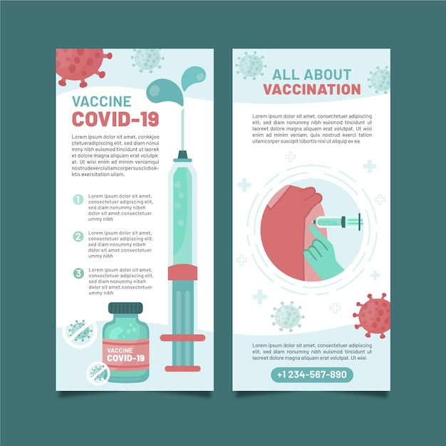 Free vector coronavirus vaccination informative brochure template