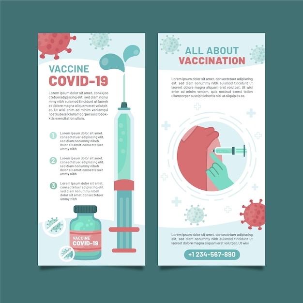 Coronavirus vaccination informative brochure template