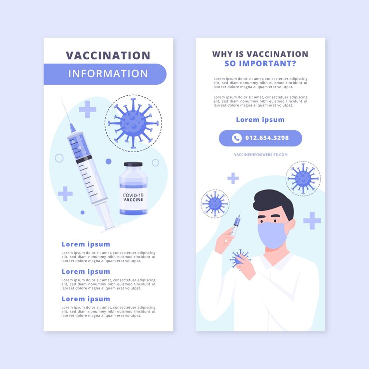 무료 Vector 코로나 바이러스 예방 접종 유익한 브로셔 템플릿