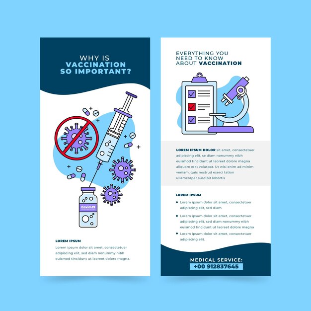 Coronavirus vaccination informative brochure template