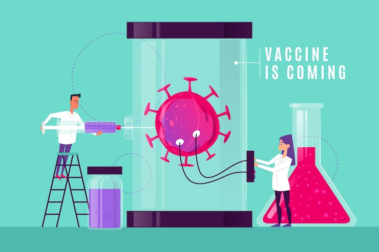 Free Vector coronavirus vaccine development concept