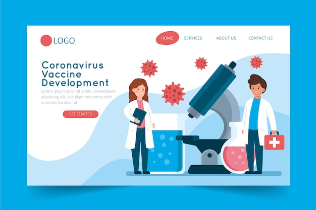 Coronavirus vaccine development landing page