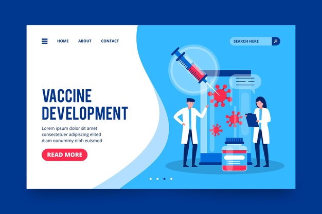 Coronavirus vaccine development landing page