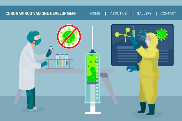 Pagina di destinazione per lo sviluppo del vaccino contro il coronavirus